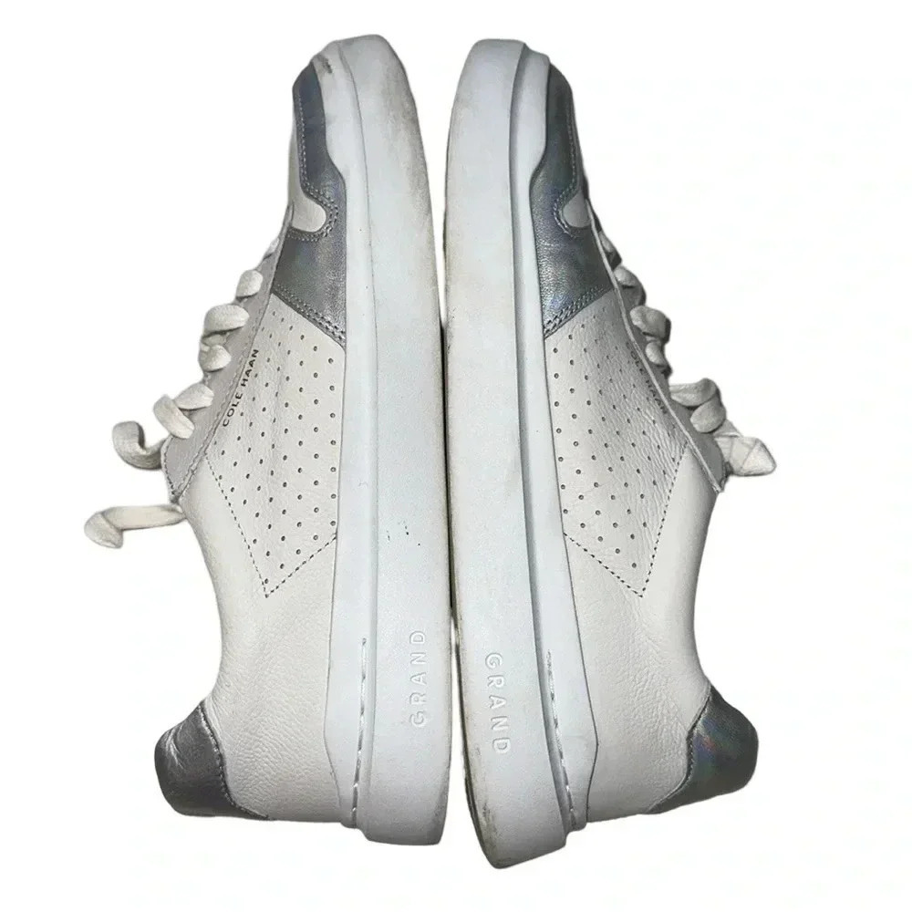 Cole Haan Grand White Lace up Sneakers Size 7.5 - Picture 5 of 7